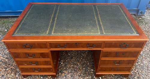 Large vintage green - green, leather