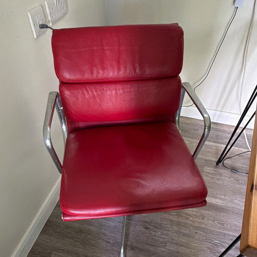 Eames vitra red leather - eames,