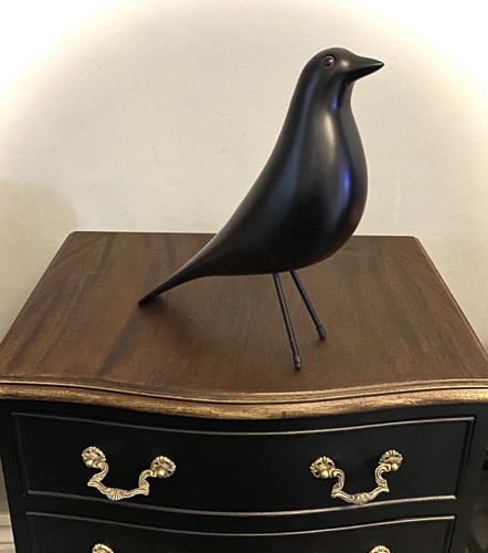 Black house bird decorative - black,
