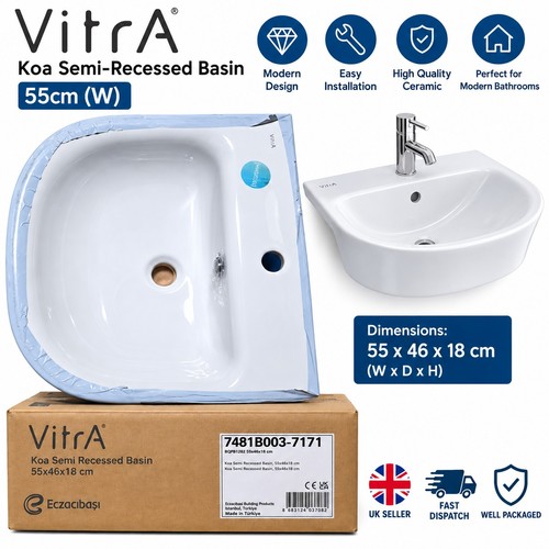 Vitra koa semi recessed basin - vitra, semi-recessed